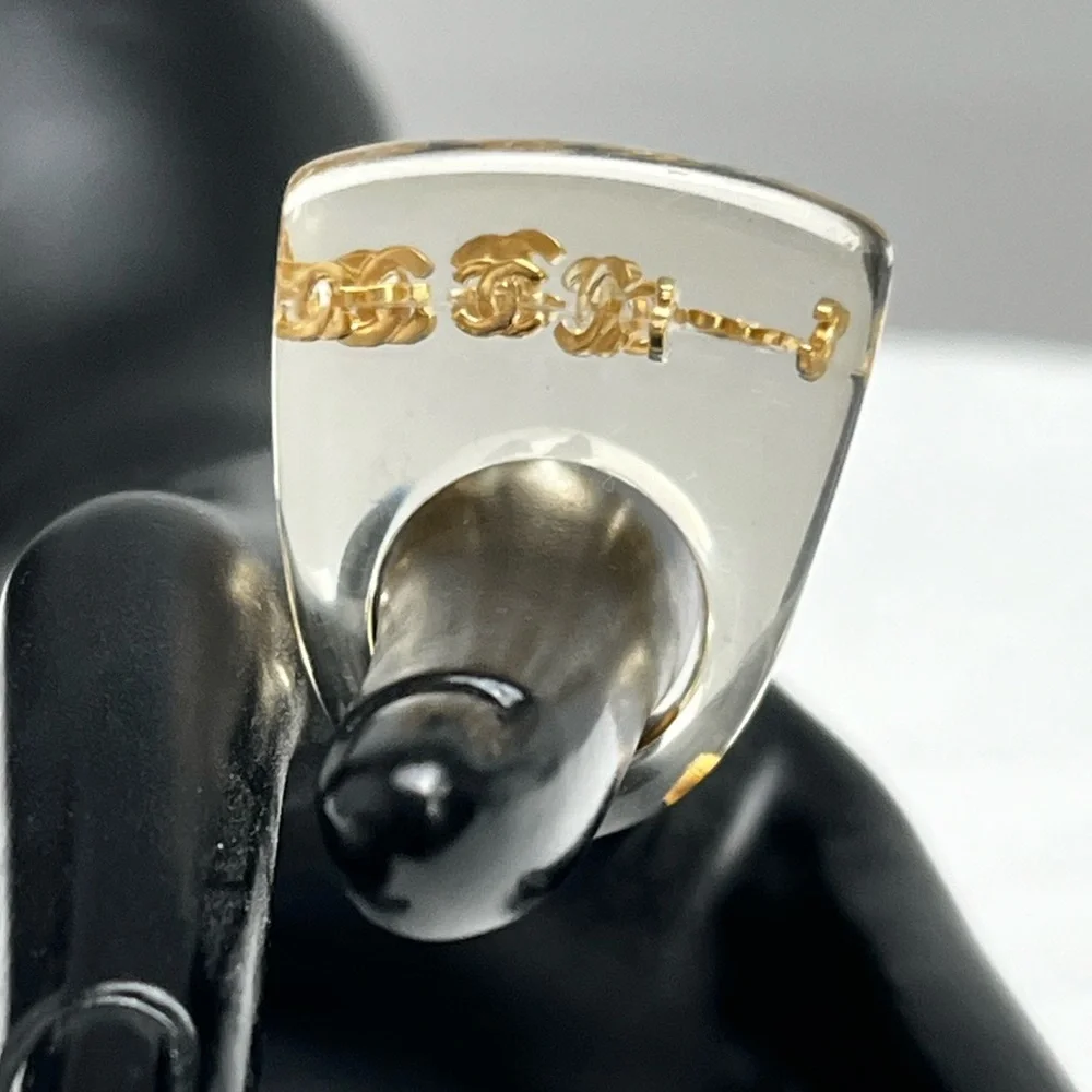 Chanel Lucite Signate Ring